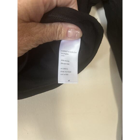 NWT Naked Wardrobe Long Sleeve Crop Top Black Women’s Size XL Bodycon Sexy - Picture 6 of 10